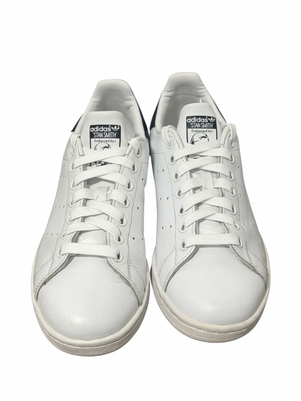 Adidas Stan Smith White & Navy Blue Unisex Tennis Shoes Sneakers - Size 7